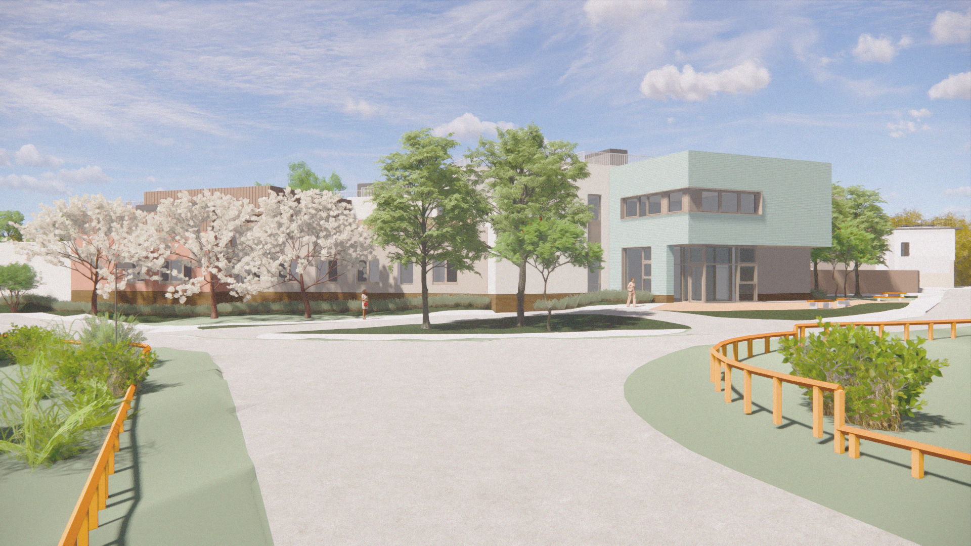 Artist impression showing the approach to  the new hospital