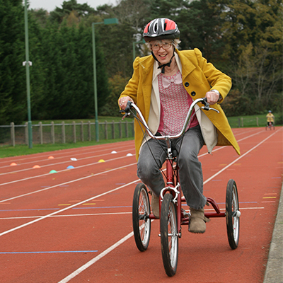 Lady cycling